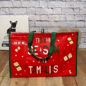 HEB Tamale Grocery Bag Insulated Reusable Foldable Tis The Season